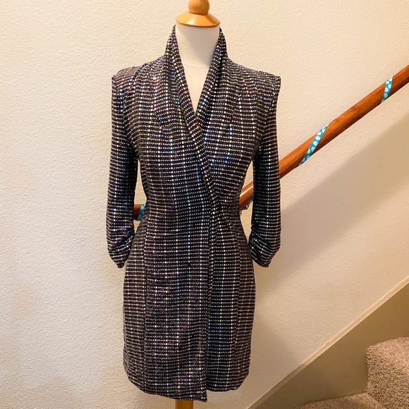 Double Breasted Sequin Coat Dress - Picture 13 of 15